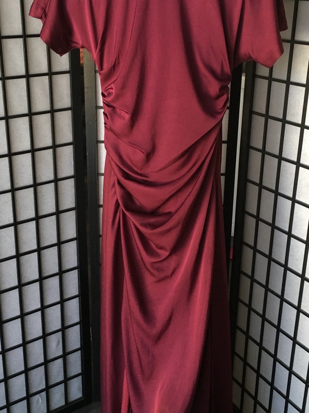 Jonathan Simkhai Burgundy Draped Maxi Dress